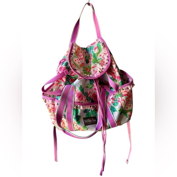 Matilda Jane Carry It All Diaper Bag Backpack Brilliant Daydream Pink Floral - Picture 5 of 14